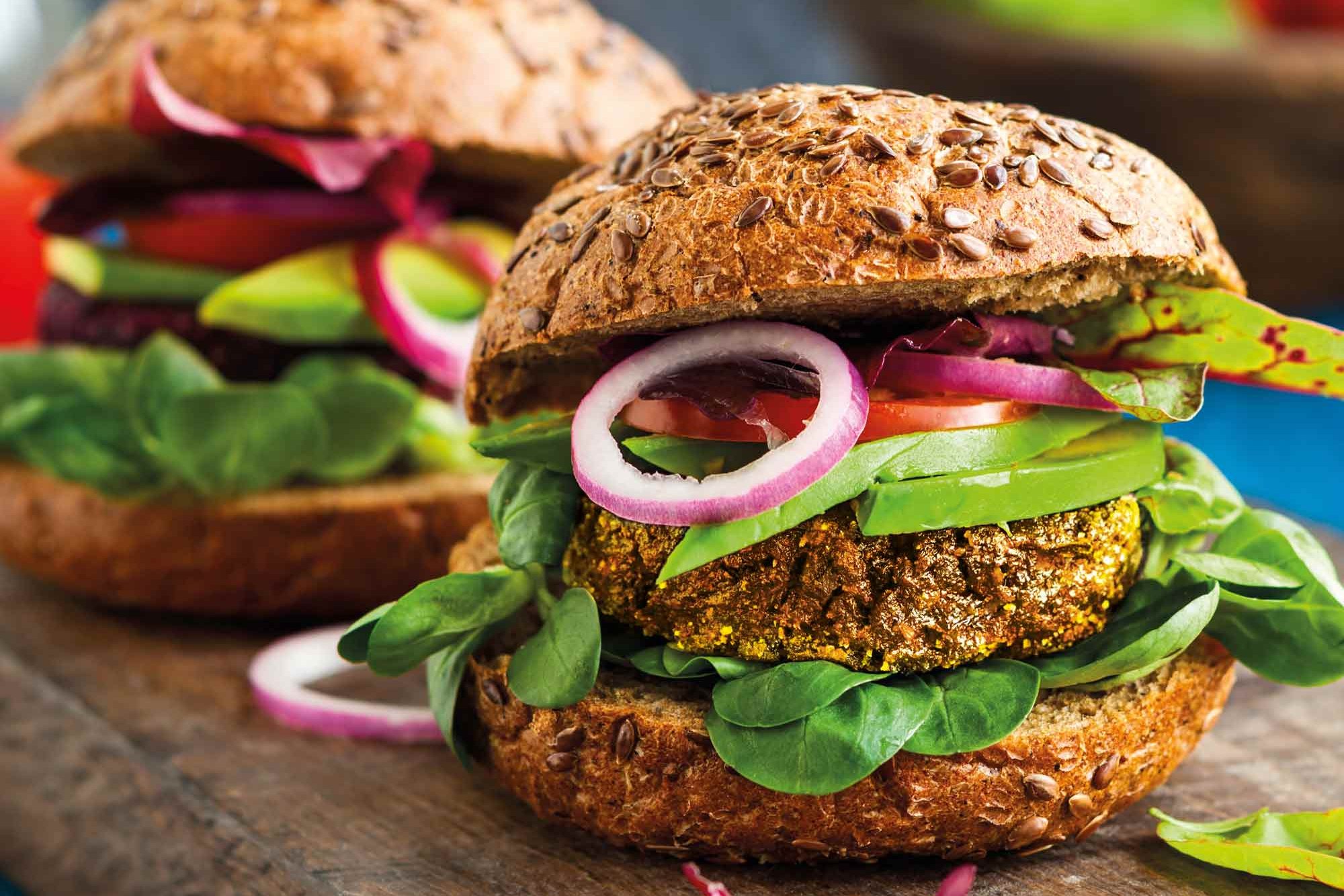 Veganer Burger in der Mensa Botanischer Garten