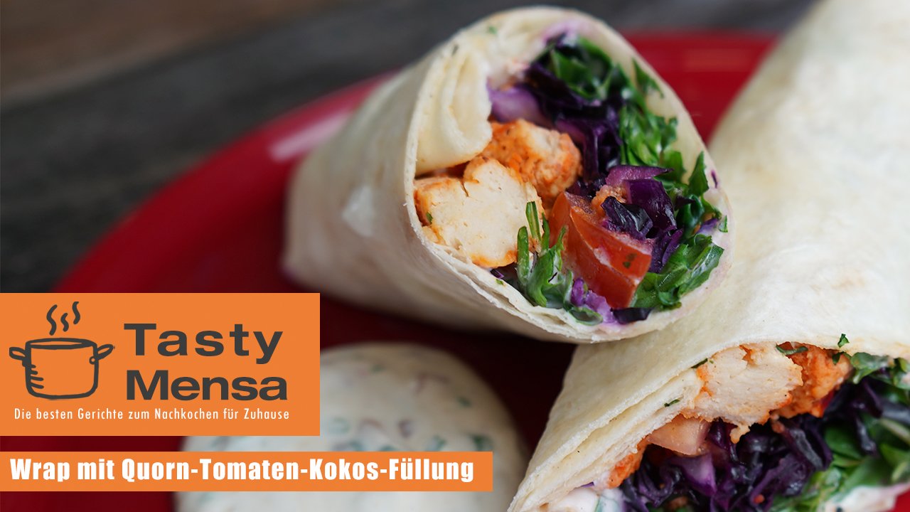 Orientalischer Wrap mit Quorn-Tomaten-Kokos-Füllung Orientalischer Wrap mit Quorn-Tomaten-Kokos-Füllung
