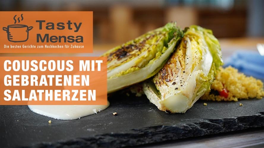 Couscous-Salat mit gebratenen Salatherzen Couscous-Salat mit gebratenen Salatherzen