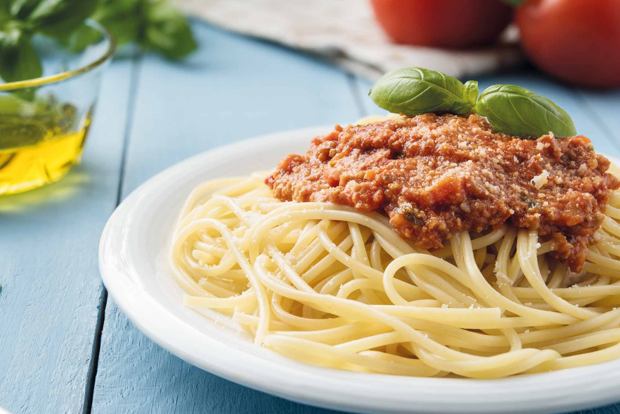 Spaghetti Bolognese in der Mensa Geomatikum